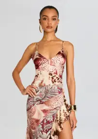 Raelynn Silk Dress(Vintage Mixed Print,XXS)