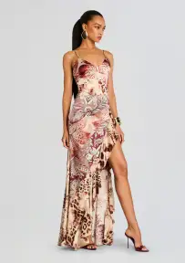 Raelynn Silk Dress(Vintage Mixed Print,XXS)