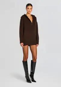 Shy Oversized Sweater Dress(Ash Brown,XS/S)