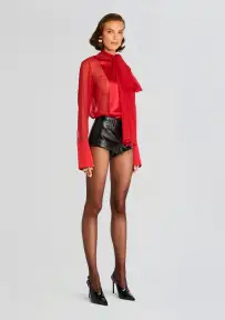 Suri Silk Blouse(Red,XXS)