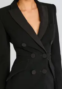 Amberly Blazer Evening Dress(Black,XS)
