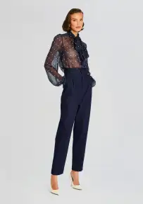 Cordelia Blouse(Navy Polka Dots,XXS)