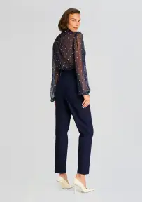 Cordelia Blouse(Navy Polka Dots,XXS)
