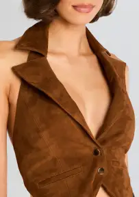 Josephine Suede Vest(Cinnamon,XXS)