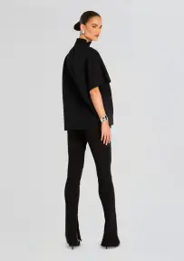 Keiko Crepe Shirt(Black,XXS)