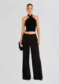 Hasna Hotfix Pant(Black,XXS)