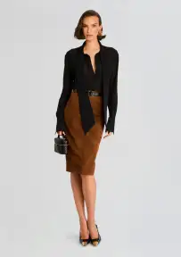 Marcella Suede Skirt(Cinnamon,XXS)