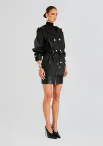 Adrienne Leather Skirt(Black,XXS)