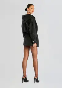 Saint Leather Jacket(Black,XXS)