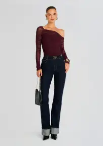 Shauna Mesh Top(Merlot,XXS)