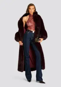 Dasha Faux Fur Jacket(Red Brown,XXS)