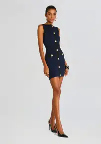 Erin Bandage Dress(Navy/Black,XXS)