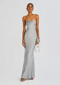 Keaton Silk Dress(Slate Grey,XXS)