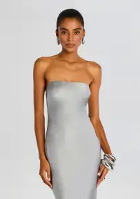 Keaton Silk Dress(Slate Grey,XXS)