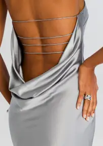 Keaton Silk Dress(Slate Grey,XXS)
