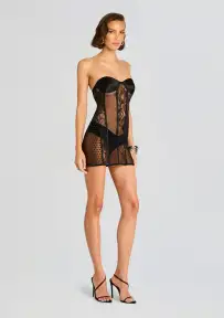 Lenore Lace Dress(Black,XXS)