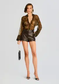 Mirren Chiffon Shirt(Vintage Mixed Animal,XXS)