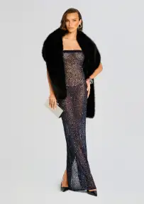 Duchess Faux Fur Stole - Black