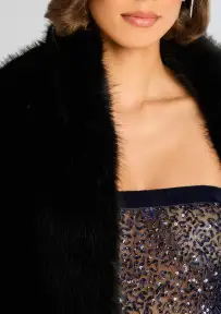 Duchess Faux Fur Stole - Black