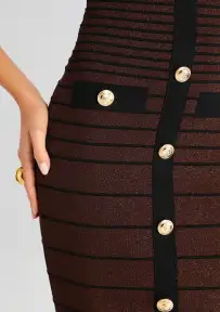 Weyla Knit Dress(Metallic Earth/Black,XXS)