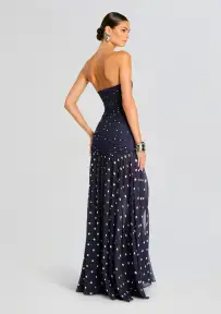 Annalise Dress(Navy Polka Dots,XXS)