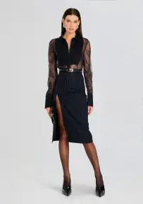 Armelle Lace Blouse(Navy,XXS)