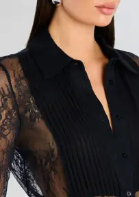 Armelle Lace Blouse(Navy,XXS)