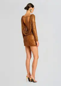 Danae Crystal Dress(Cinnamon/Gold,XXS)