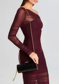 Gracelyn Clutch - Burgundy Croco