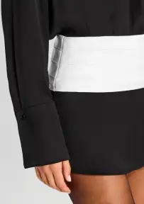 Lilliane Shirt Dress(White/Black,XS)