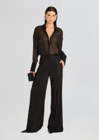 Lovelyn Chiffon Top(Black,XXS)