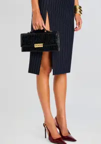 Phoebe Clutch - Navy Croco