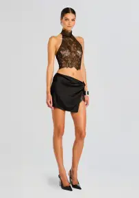 Reeve Silk Skirt(Black,XXS)