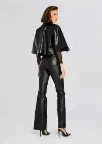 Adi Vegan Leather Cropped Jacket(Black,XXS)