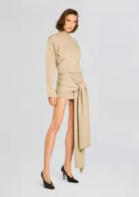 Calloway Sweater Dress(Greige,XXS)