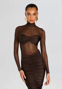 Levina Dress(Ash Brown,XXS)