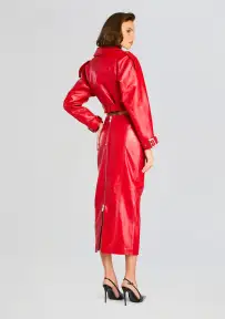 Lonny Leather Skirt(Lipstick Red,XXS)