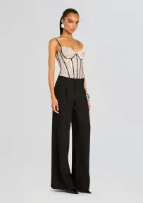 Lovisa Corset Bodysuit(Black/White,XXS)