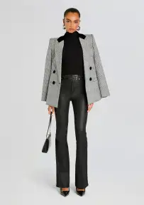 Presely High Rise Flare Jean(Coated Black,23)