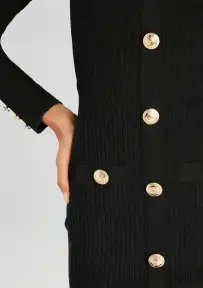 Thea Rib Knit Dress(Metallic Black,XXS)