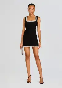 Bexley Embellished Dress(Black,XXS)
