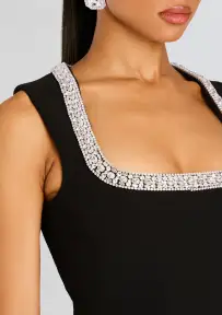 Bexley Embellished Dress(Black,XXS)