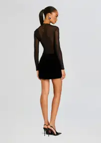 Delmer Velvet Dress(Black,XXS)