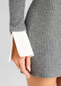 Elodie Sweater Dress(Heathered Grey,XXS)