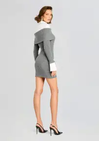 Elodie Sweater Dress(Heathered Grey,XXS)