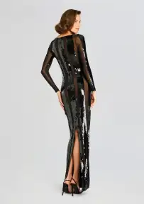 Elsi Sequin Dress(Black,XXS)