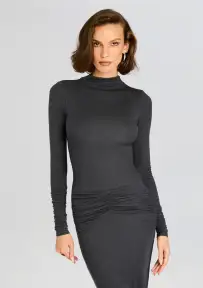 Fina Tea Length Dress(Charcoal,XXS)