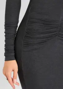 Fina Tea Length Dress(Charcoal,XXS)
