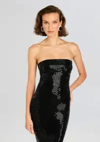 Karrah Embellished Knit Dress(Black,XS)