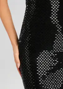 Karrah Embellished Knit Dress(Black,XS)